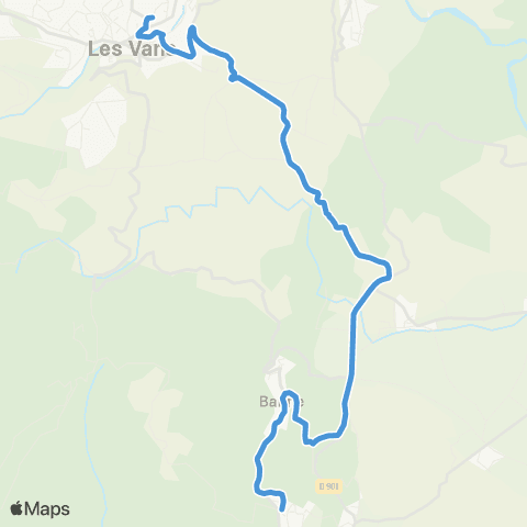 ARA Cars Ardèche - Scolaire Les Vans / Banne - les Vans / Malbosc - les Vans map