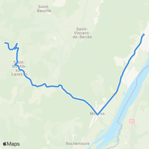 ARA Cars Ardèche - Scolaire Regies Municipales map