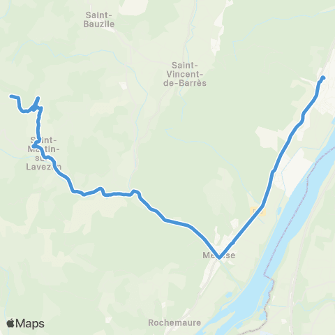 ARA Cars Ardèche - Scolaire Regies Municipales map