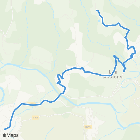 ARA Cars Ardèche - Scolaire Les Vans / les Assions - les Vans / Rpi Banne-St Paul le Jeune map