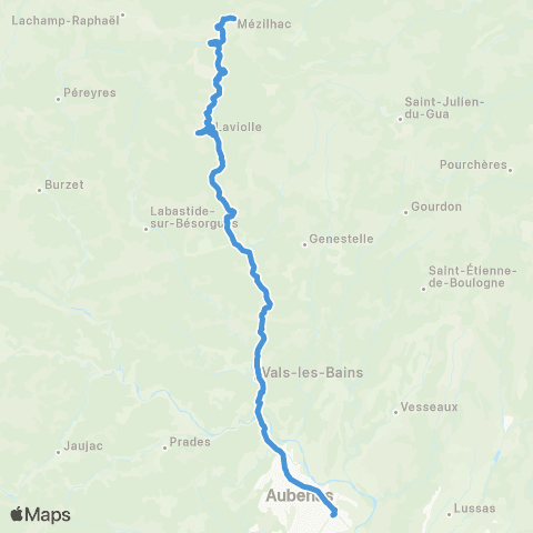 ARA Cars Région Ardèche Mézilhac - Aubenas map
