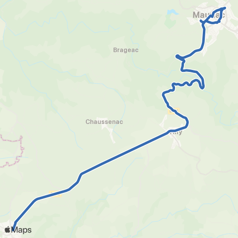 ARA Cars Région Cantal Mauriac - Pleaux map