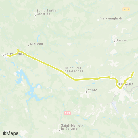 ARA Cars Région Cantal Laroquebrou - Aurillac map