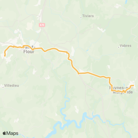 ARA Cars Région Cantal Ruynes-en-Margeride - Saint-Flour map