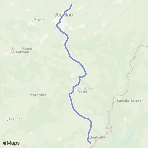 ARA Cars Région Cantal Montsalvy - Aurillac map