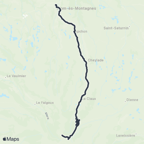 ARA Cars Région Cantal Lignes du Volcan map