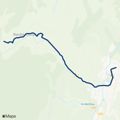 ARA Cars Région Drôme - Scolaire Sco Rochechinard - St Jean en Royans map