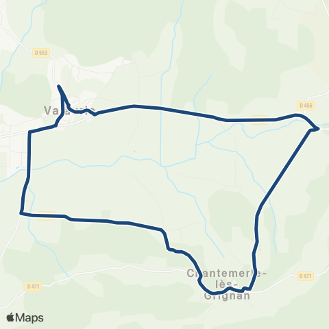 ARA Cars Région Drôme - Scolaire Sco Grignan - Chantemerle les Grignan map