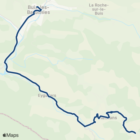 ARA Cars Région Drôme - Scolaire Sco Plaisians - Eygaliers - B les Bar map