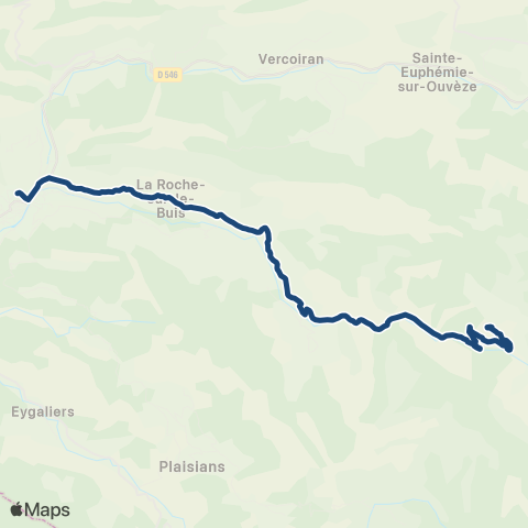 ARA Cars Région Drôme - Scolaire Sco la Roche sur B - Buis les Baronnies map