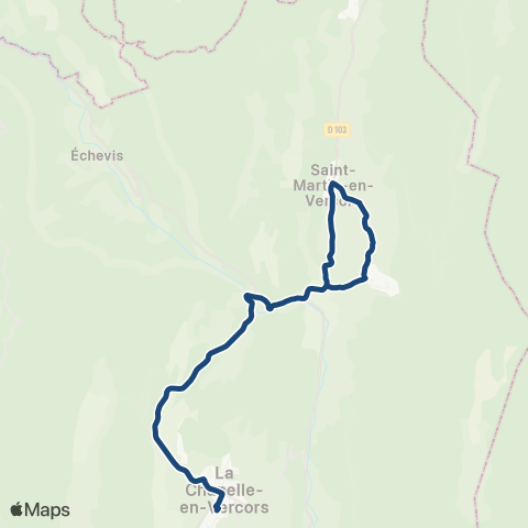 ARA Cars Région Drôme - Scolaire Sco St Julien - la Chapelle en Vercors map