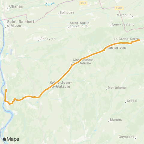 ARA Cars Région Drôme Le Gd Serre - Hauterives - St Vallier map