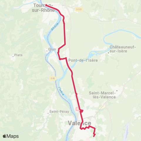 ARA Cars Région Drôme Valence - Tain l'Hermitage map