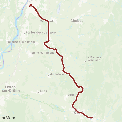 ARA Cars Région Drôme Valence - Crest - Plan de Baix map