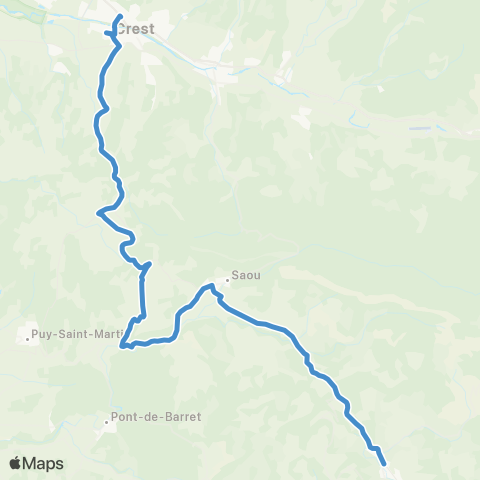 ARA Cars Région Drôme Bourdeaux - Crest map