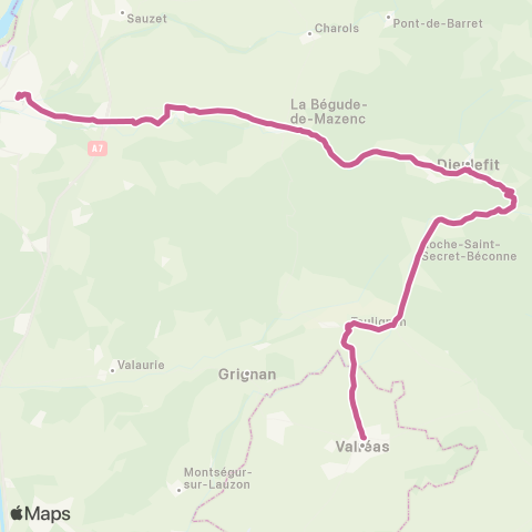 ARA Cars Région Drôme Montelimar - Dieulefit - Valreas map