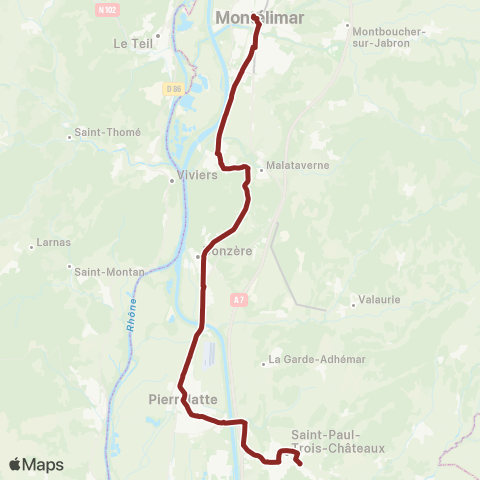 ARA Cars Région Drôme Montelimar - St Paul Trois Châteaux map