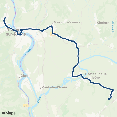 ARA Cars Région Drôme Valence TGV - Tain - Tournon map