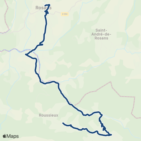 ARA Cars Région Drôme - Scolaire Sco Roussieux - Chauvac - Rosans map