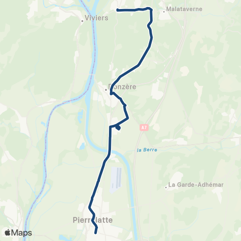 ARA Cars Région Drôme - Scolaire Sco Donzere - Pierrelatte map