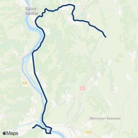 ARA Cars Région Drôme - Scolaire Sco Albon - St Uze - Ponsas - Tournon map