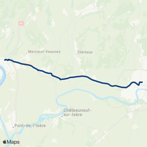 ARA Cars Région Drôme - Scolaire Sco Romans - Mercurol - Tain l'Hermitage map
