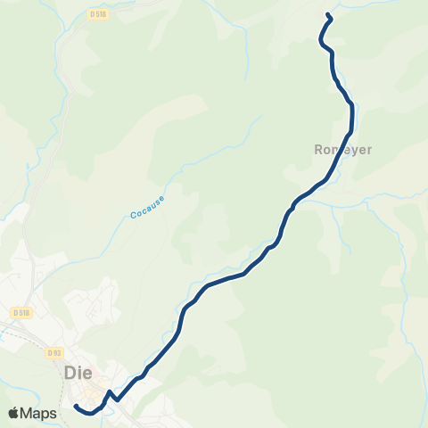 ARA Cars Région Drôme - Scolaire Sco Romeyer - Die map