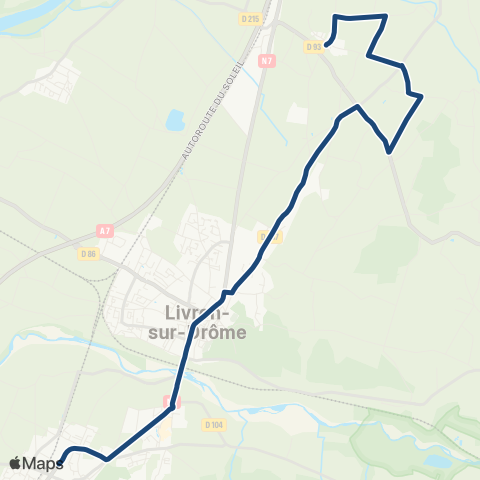 ARA Cars Région Drôme - Scolaire Sco Livron - Loriol map