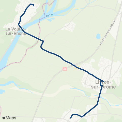 ARA Cars Région Drôme - Scolaire Sco Loriol - Livron - la Voulte map