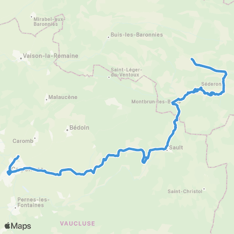 ARA Cars Région Drôme - Scolaire SCO Mévouillon - Carpentras map