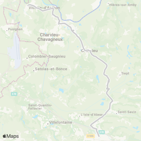 ARA Cars Région Isère - Scolaire Villette d'Anthon-Bourgoin map