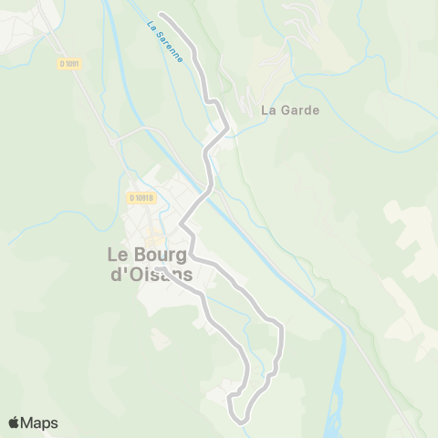 ARA Cars Région Isère - Scolaire Le Bassey-le Vert-Bourg d'Oisans map