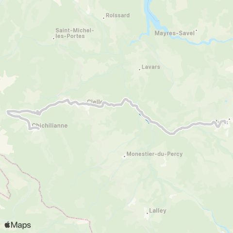 ARA Cars Région Isère - Scolaire Chichilianne-Clelles-Mens map