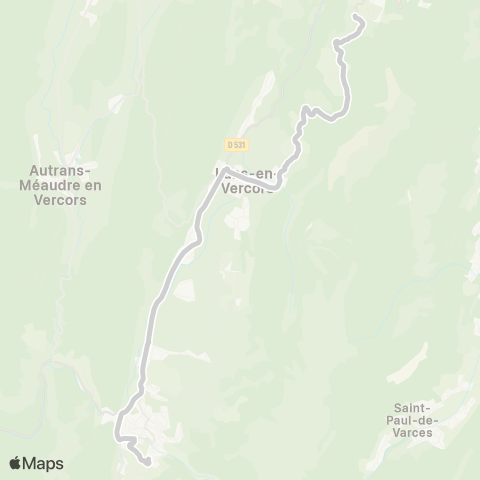 ARA Cars Région Isère - Scolaire St Nizier-Lans en V.-Villard de Lans map