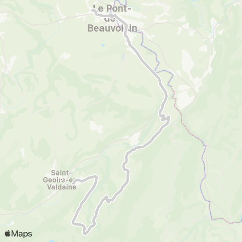 ARA Cars Région Isère - Scolaire St Geoire en Valdaine-Pont de Beauvoisin map