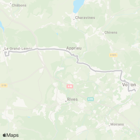 ARA Cars Région Isère - Scolaire Bevenais-Colombe-Voiron map