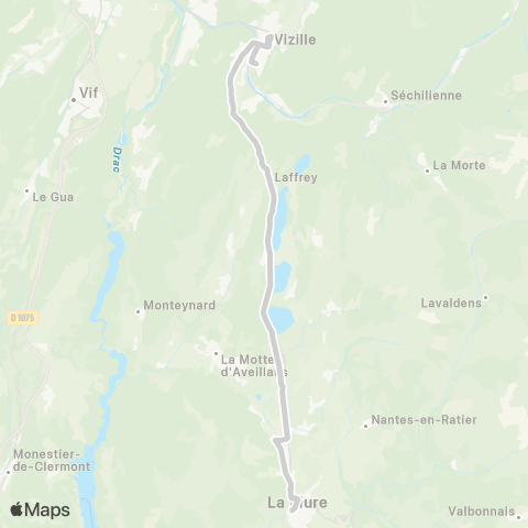 ARA Cars Région Isère - Scolaire La Mure-Laffrey-Vizille map