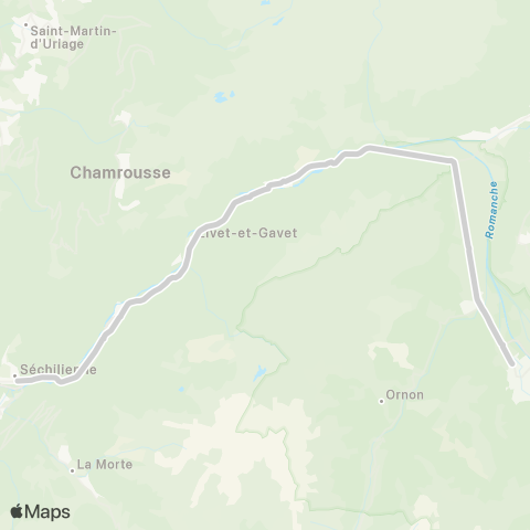 ARA Cars Région Isère - Scolaire Riouperoux-Livet-Bourg d'Oisans map