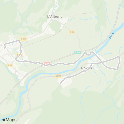 ARA Cars Région Isère - Scolaire Cognin-Rovon-St Gervais-Vinay map