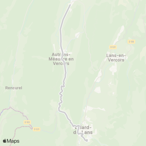 ARA Cars Région Isère - Scolaire Autrans-Meaudre-Villard de Lans map