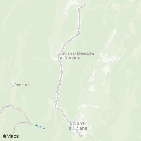 ARA Cars Région Isère - Scolaire Autrans-Meaudre-Villard de Lans map