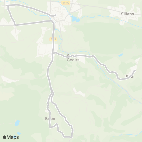 ARA Cars Région Isère - Scolaire Coteaux de St Etienne de St Geoirs map