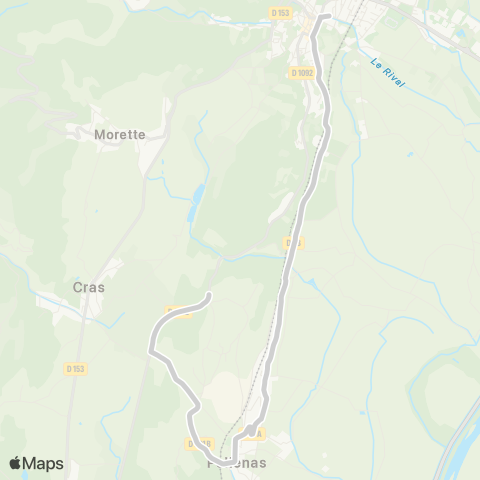 ARA Cars Région Isère - Scolaire Polienas-Tullins map