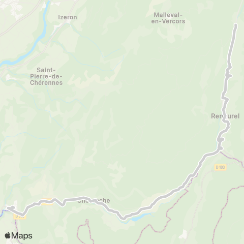 ARA Cars Région Isère - Scolaire Rencurel-Pt en Royans map