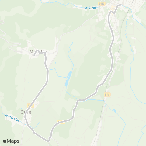 ARA Cars Région Isère - Scolaire Morette-Cras-Tullins map