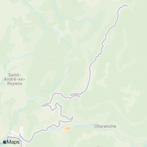 ARA Cars Région Isère - Scolaire Presles-Choranche-Pt en Royans map