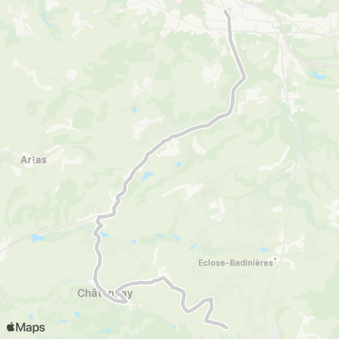 ARA Cars Région Isère - Scolaire Chatonnay-Meyrieu les Étangs Corr.T34 map