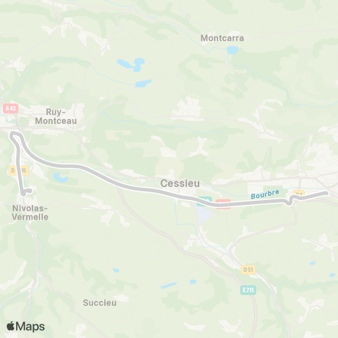 ARA Cars Région Isère - Scolaire La T. du Pin-Nivolas Vermelle (St-Marc) map