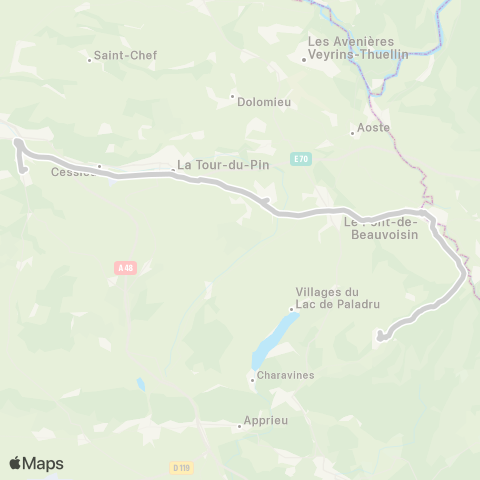 ARA Cars Région Isère - Scolaire St Geoire Vne-Pt Beauvoisin-N.Vermelle map