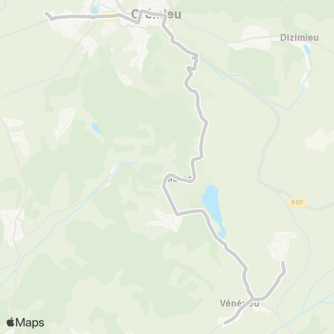 ARA Cars Région Isère - Scolaire Venerieu-Villemoirieu-Cremieu map